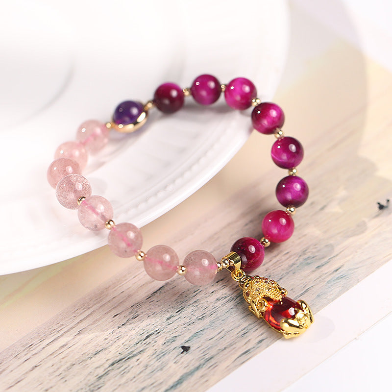 Buddha Stones Natuurlijke aardbeikwarts PiXiu Armband - image 11