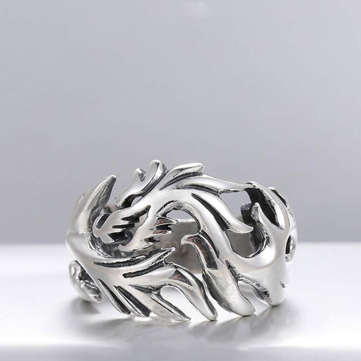 Buddha Stones Verstelbare Ring met drakenpatroon voor extra bescherming. - image 14