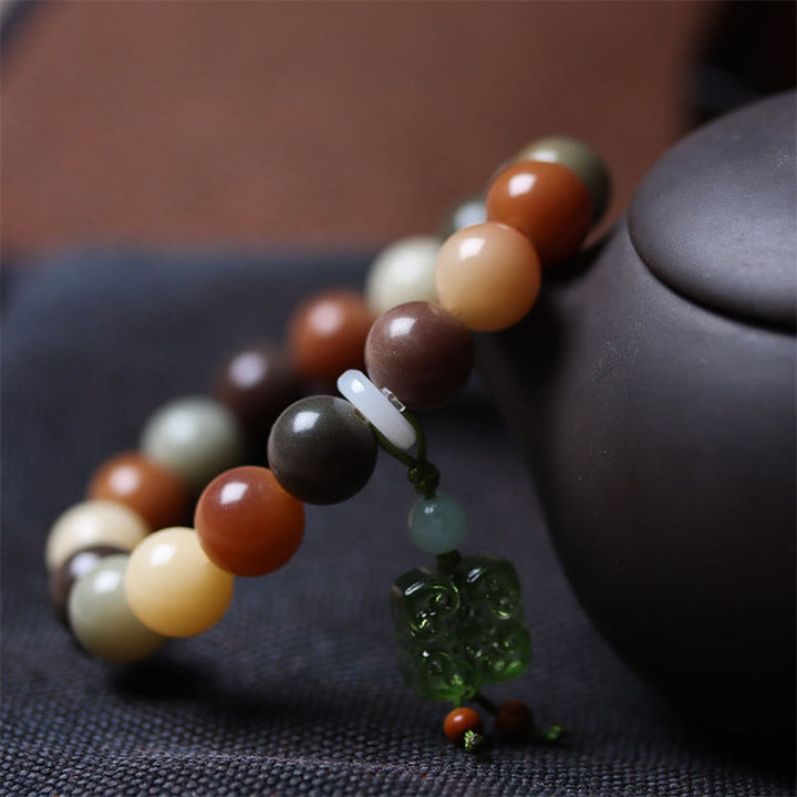 Buddha Stones Natuurlijke veelkleurige Bodhizaad Liuli glazen bedel Armband - image 11