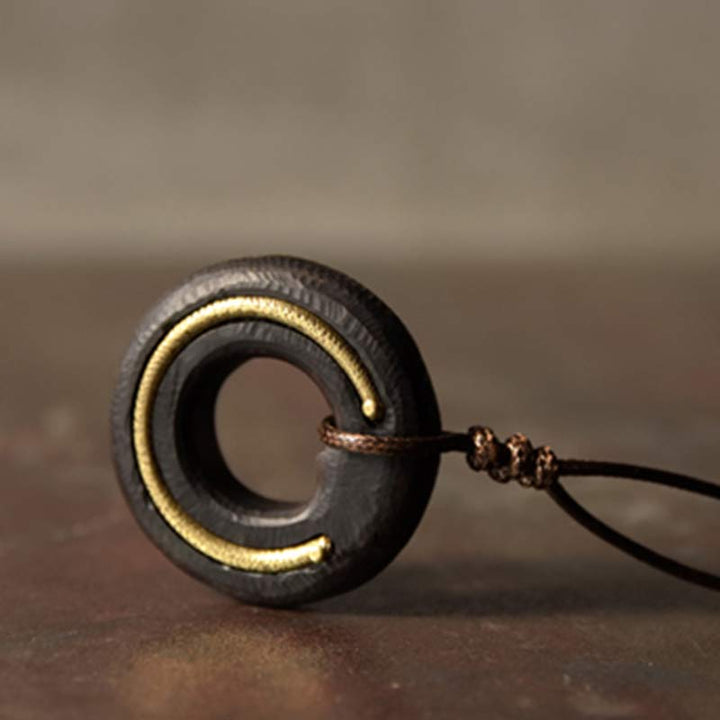 Buddha Stones Zen cirkel ebbenhouten Ketting - image 8