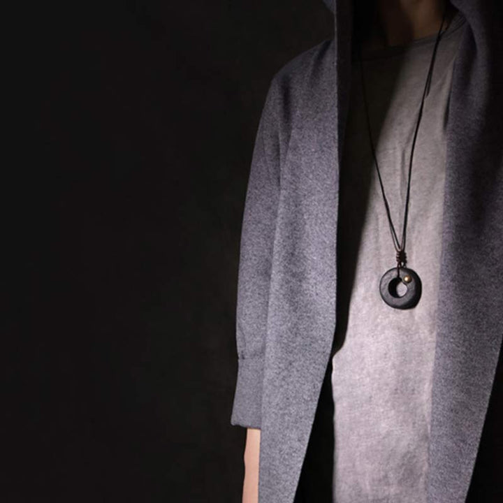 Buddha Stones Zen cirkel ebbenhouten Ketting - image 5
