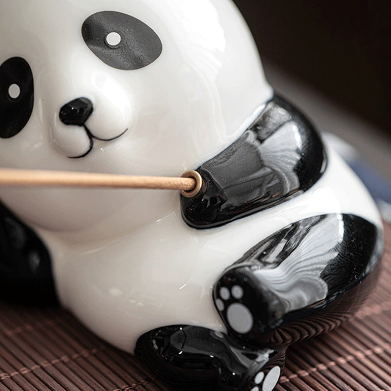 Mooie keramische Wierook met kat-panda-motief ter decoratie - image 18