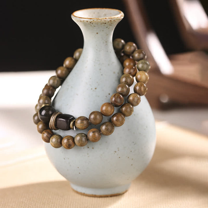 Buddha Stones Tibetaanse groene sandelhout kristallen rustgevende Armband - image 11