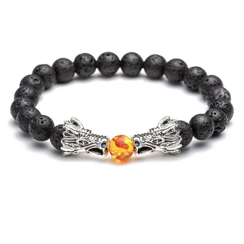 Buddha Stones Witte turkooizen lavasteen draak zegen Armband - image 6