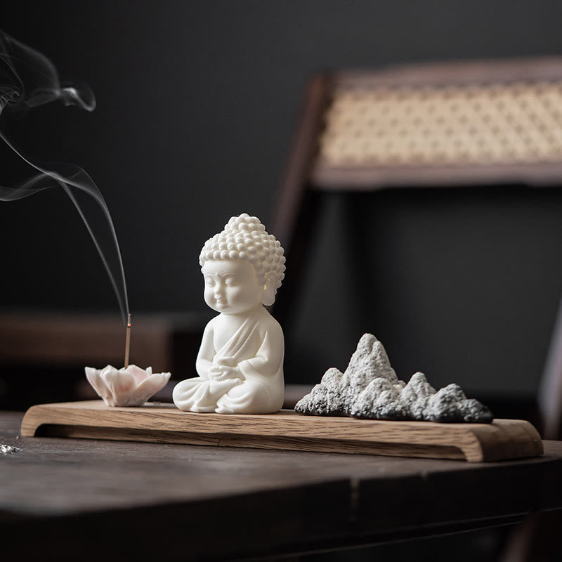 Buddha Stones Lotusbloem Tathagata Kwan Yin Avalokitesvara Ksitigarbha Meditatie Keramische Wierook Decoratie - Tathagata - image 0