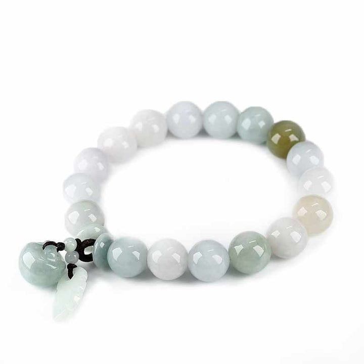 Buddha Stones Armband van natuurlijke jade, Pi Xiu Boeddha, kalebas en appel voor succes - image 0