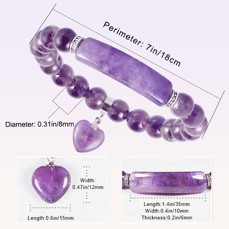 Buddha Stones Armband met helende kralen in de vorm van een liefdeshart van natuurlijke kwarts - image 2