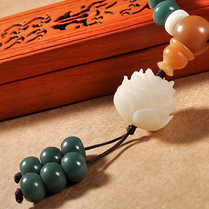 Buddha Stones Lotus Cyan Bodhi Seed Armband - image 4