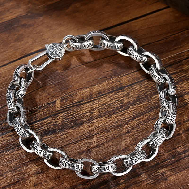 Buddha Stones 925 Sterling Zilveren Om Mani Padme Hum Gegraveerde Bangle-armband - image 1