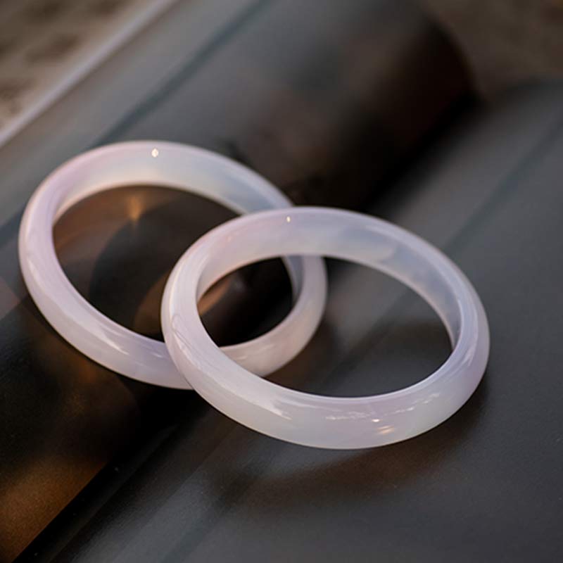 Buddha Stones Natuurlijke chalcedoon Bangle-armband met harmonie- en positieve boodschap. - image 13