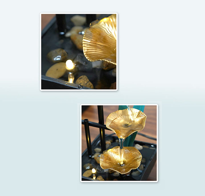 Buddha Stones Drie lagen watervalfontein tafeldecoratie met lotusbloemen en rivierstenen - image 9
