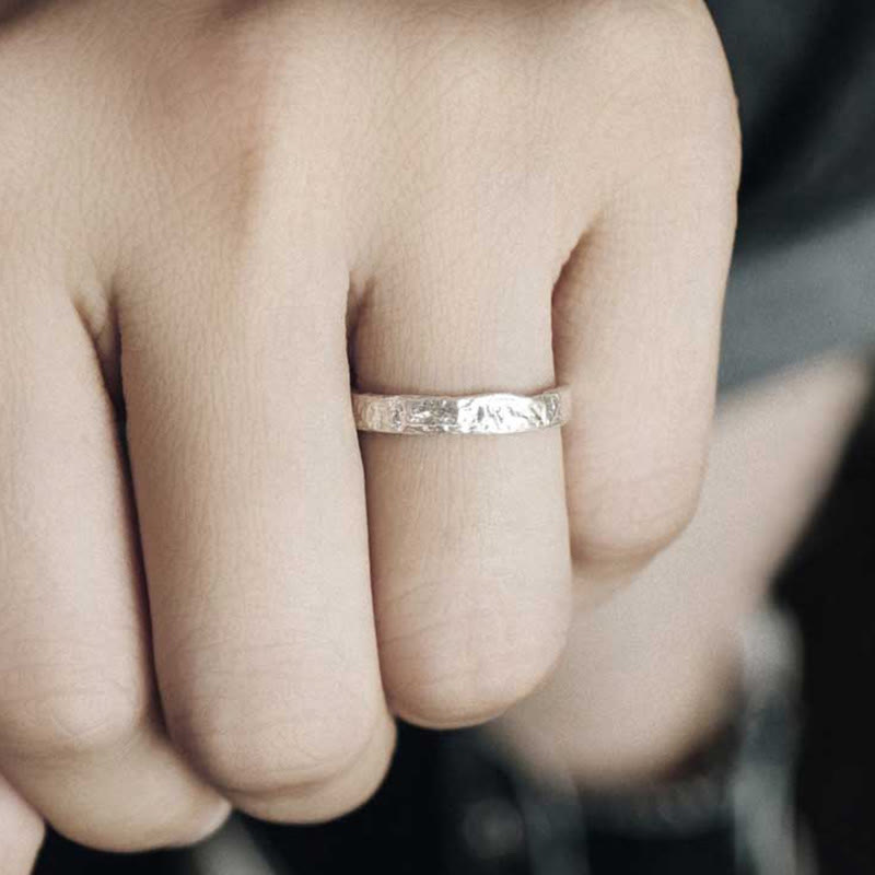 Buddha Stones Ring voor stellen, eenvoudig ontwerp, 925 sterling zilver, met zegenmotief. - 3 mm - image 2