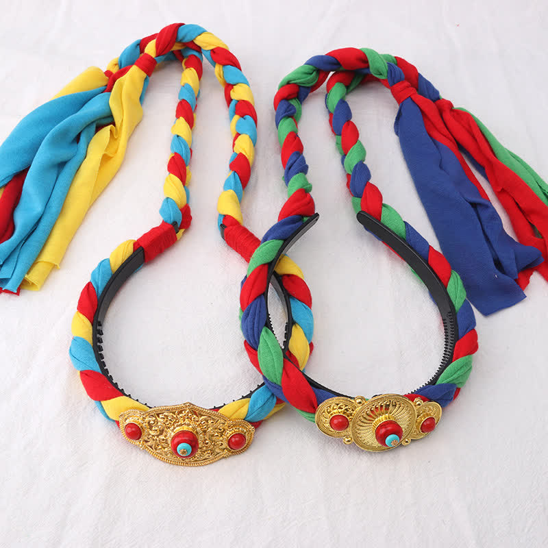 Tibetaanse kleurrijke kwastjes als haarversiering en haaraccessoires. - image 1