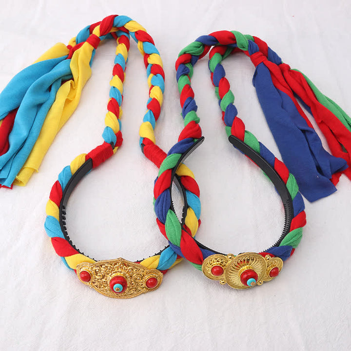 Tibetaanse kleurrijke kwastjes als haarversiering en haaraccessoires. - image 1