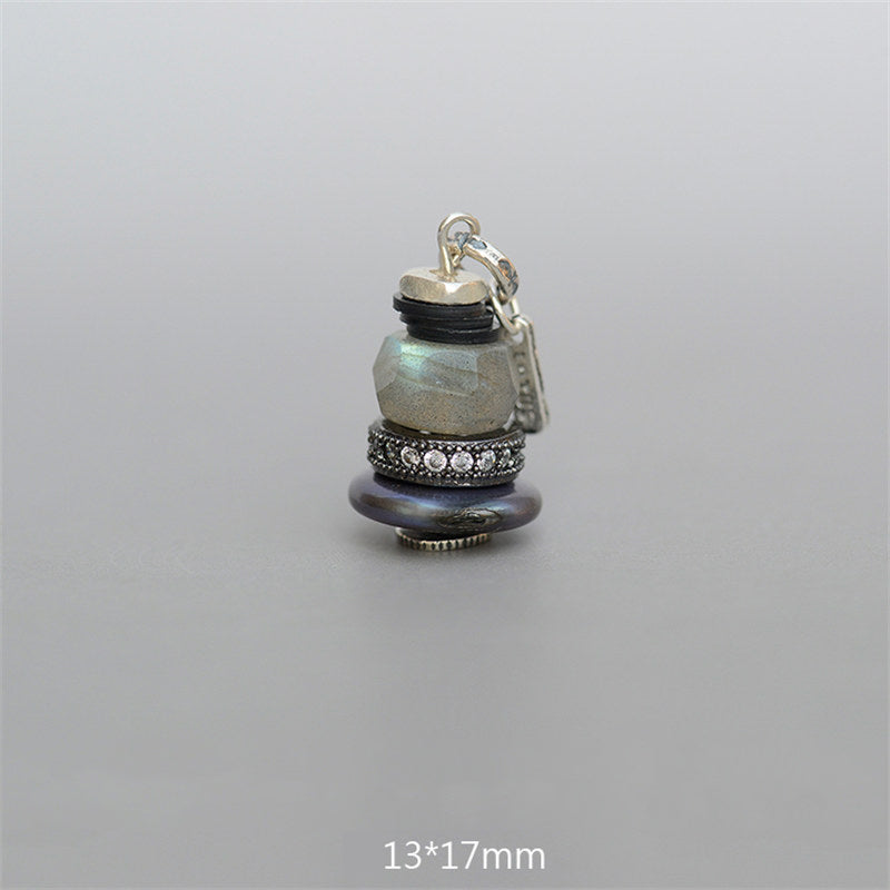 Buddha Stones Zen Cairn Labradoriet Diverse Kristallen Kalmerende Hanger Ketting - Labradoriet hanger 13*17mm - image 22
