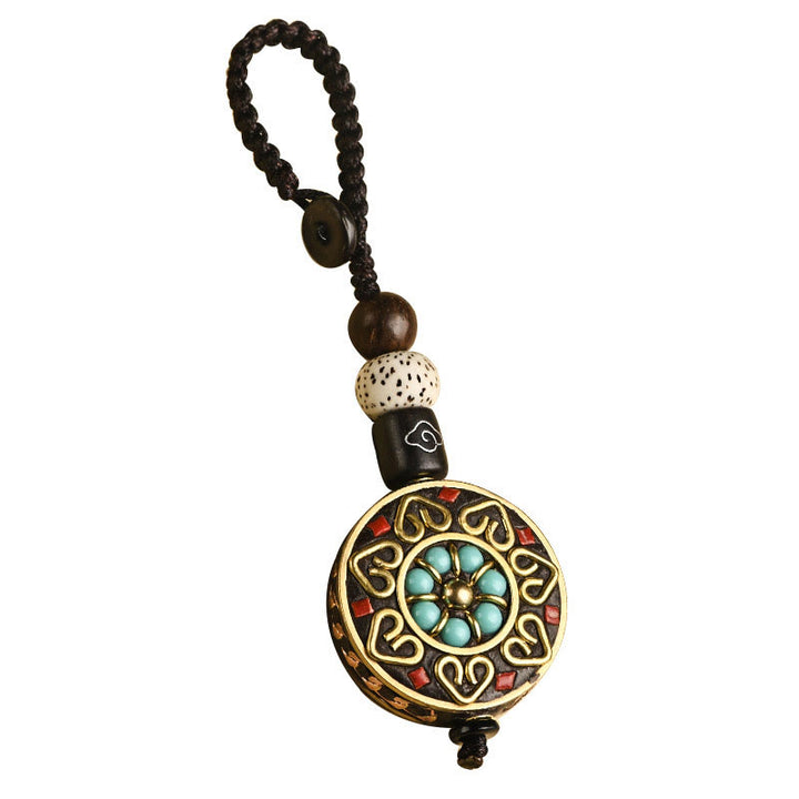 Buddha Stones Tibetaanse Om Mani Padme Hum Bodhi Seed Peace sleutelhanger - image 15