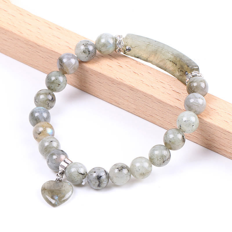 Buddha Stones Armband met helende kralen in de vorm van een liefdeshart van natuurlijke kwarts - image 21