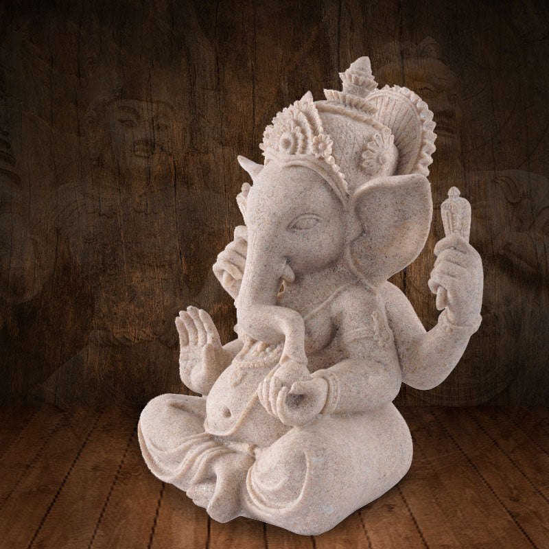 Buddha Stones Ganesh Ganpati Olifantenbeeldje, zegen voor rijkdom en huisdecoratie - image 1