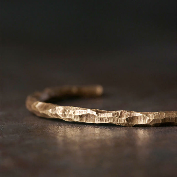 Buddha Stones Bangle armband met reliëfstructuur en koperen Manchetarmband - image 2