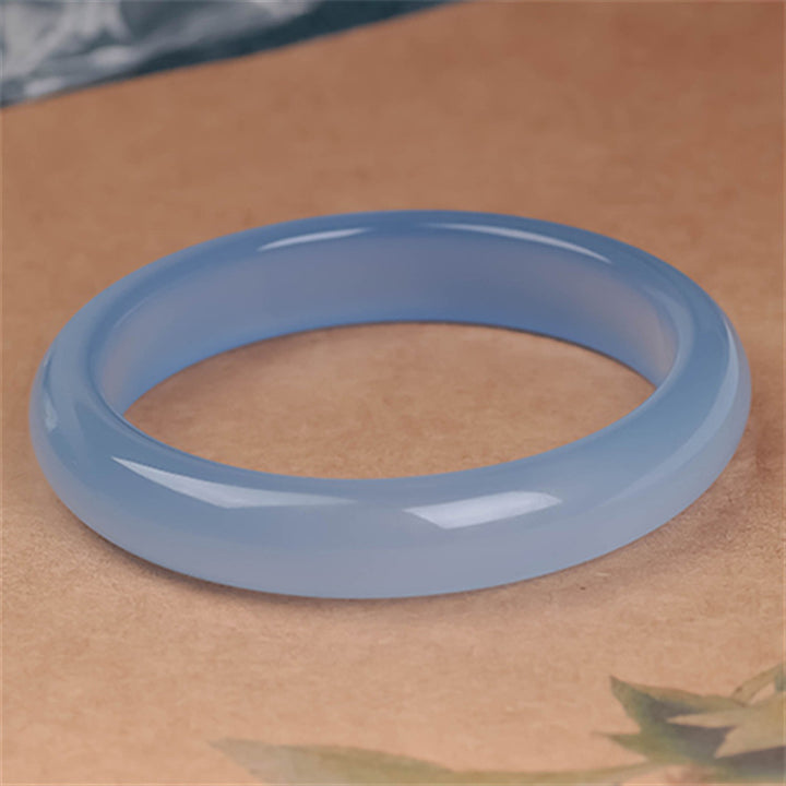 Buddha Stones Bangle-armband met blauwe chalcedoon voor emotioneel evenwicht - image 2