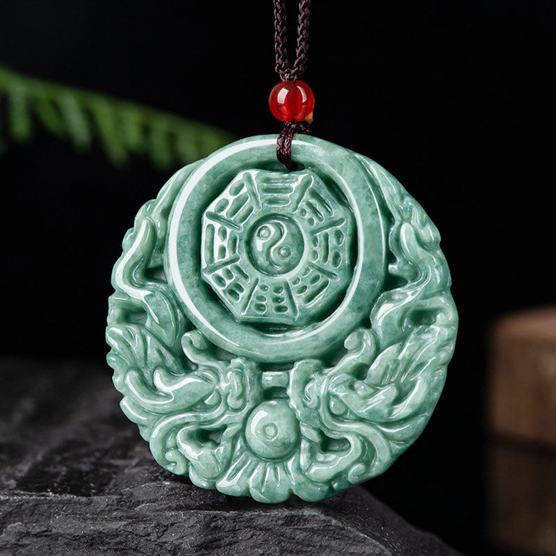 Buddha Stones Drakenjade Yin Yang Balans Ketting - image 1