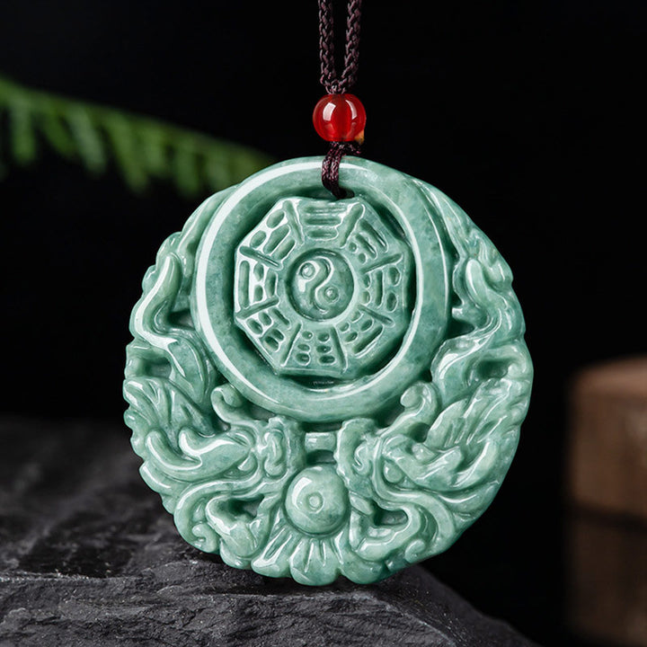 Buddha Stones Drakenjade Yin Yang Balans Ketting - image 1