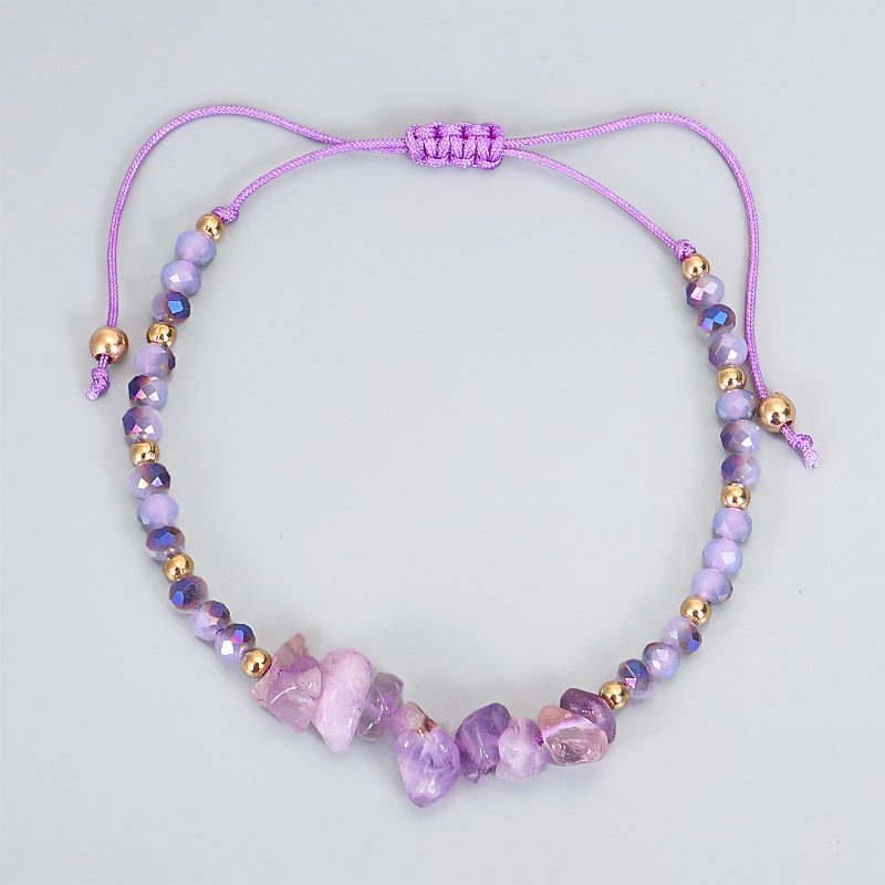 Buddha Stones Amethist Zuiverende Gebreide Armband - image 1