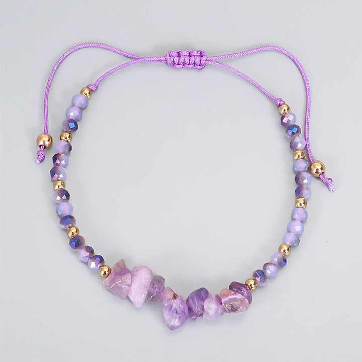 Buddha Stones Amethist Zuiverende Gebreide Armband - image 1