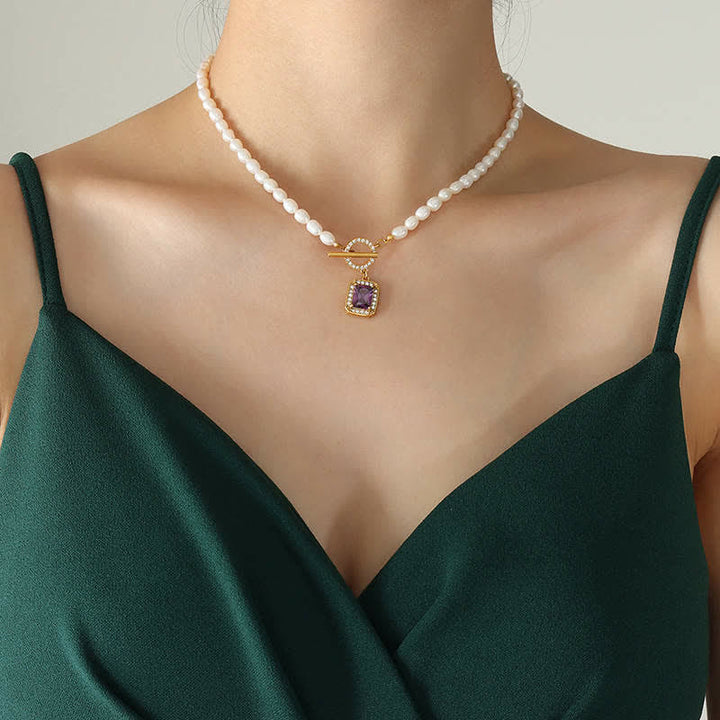Parel Zirkoon Rijkdom Charm Ketting - image 4