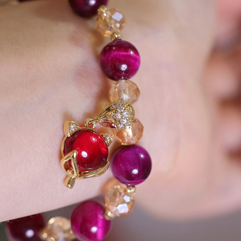 Buddha Stones Rode tijgeroog PiXiu vossen Armband voor zelfvertrouwen - image 2