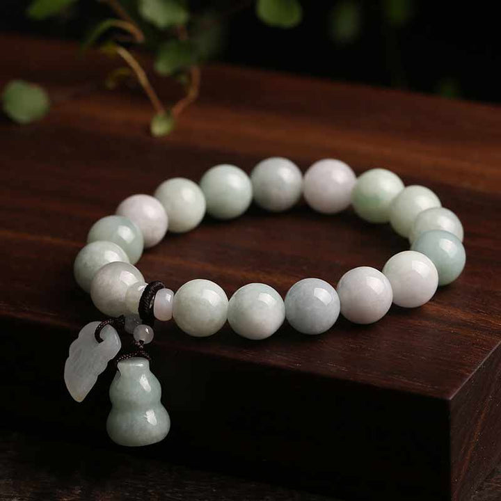 Buddha Stones Armband van natuurlijke jade, Pi Xiu Boeddha, kalebas en appel voor succes - image 5