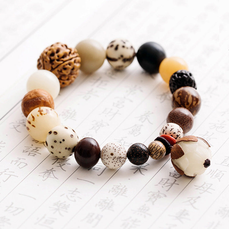 Buddha Stones Bodhizaad Lotus Wijsheid Vrede Pols Mala Armband - image 12