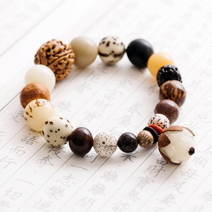 Buddha Stones Bodhizaad Lotus Wijsheid Vrede Pols Mala Armband - image 12