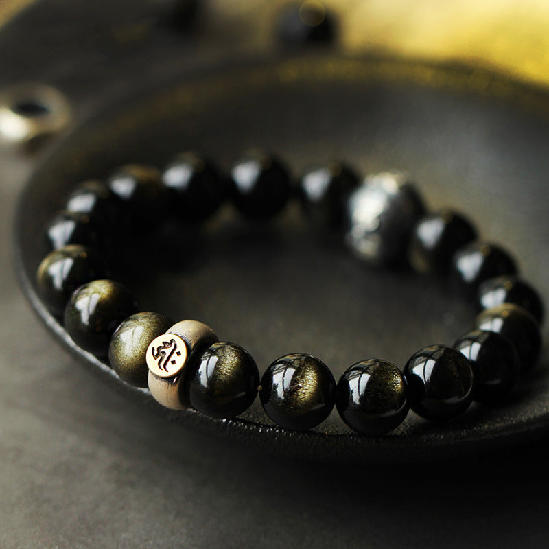 Buddha Stones Chinese dierenriem geboorte Boeddha Obsidiaan Armband - image 8