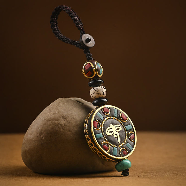 Buddha Stones Tibetaanse Om Mani Padme Hum Bodhi Seed Peace sleutelhanger - Wijsheidsoogpatroon - image 8