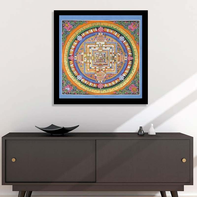 Buddha Stones Tibetaanse Thangka -schilderij met zegening, handgemaakte decoratie - image 1