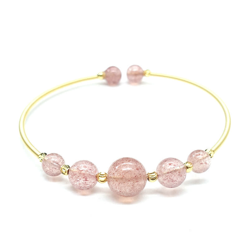Buddha Stones Natuurlijke aardbeikwarts Bangle-armband - image 6