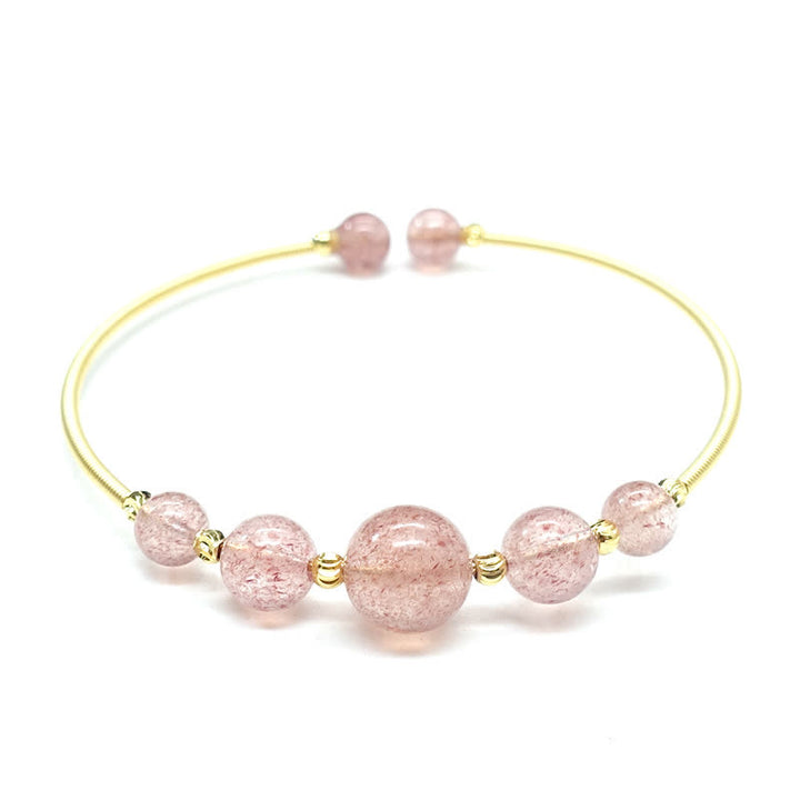 Buddha Stones Natuurlijke aardbeikwarts Bangle-armband - image 6