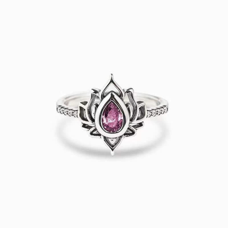 Buddha Stones Sterling zilveren lotus zirkoon zegenende Ring - image 12