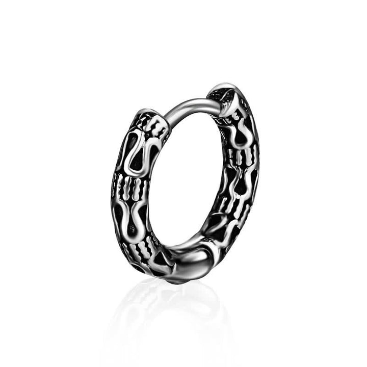 Retro patroon titanium stalen Oorbellen - Zilver - image 0