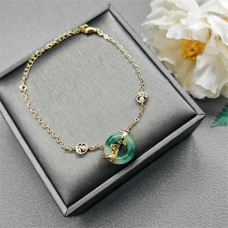 Buddha Stones Cyaan Jade Koi Vis Helende Harmonie Armband - image 6