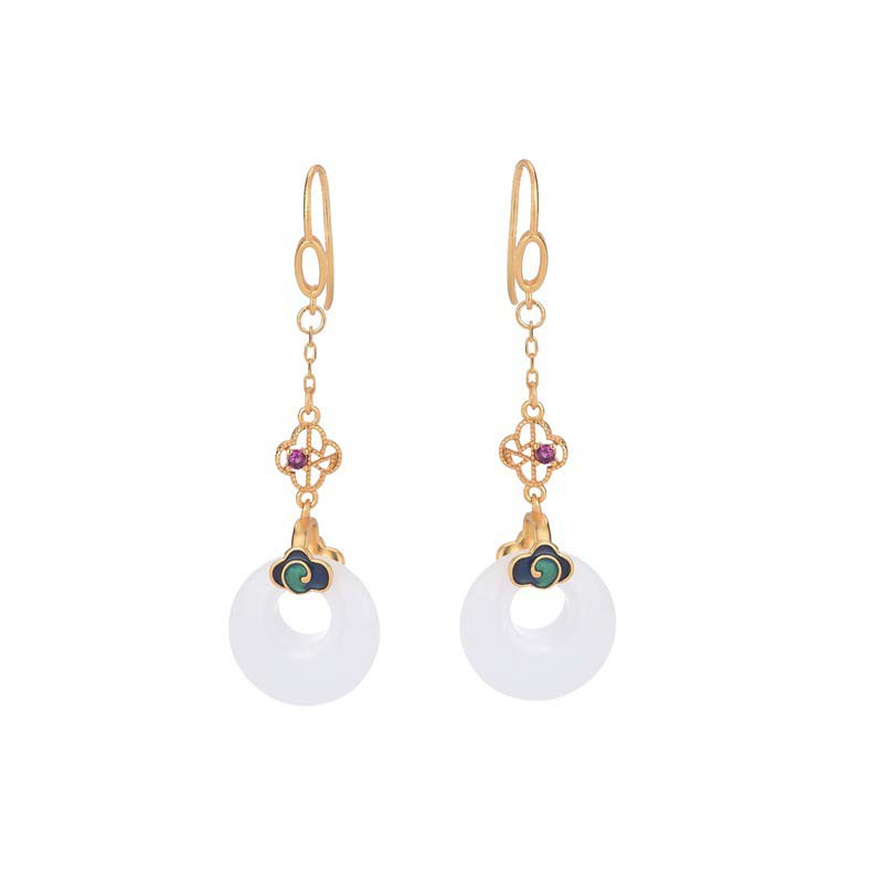 Feng Shui witte jade zegen Oorbellen - image 14