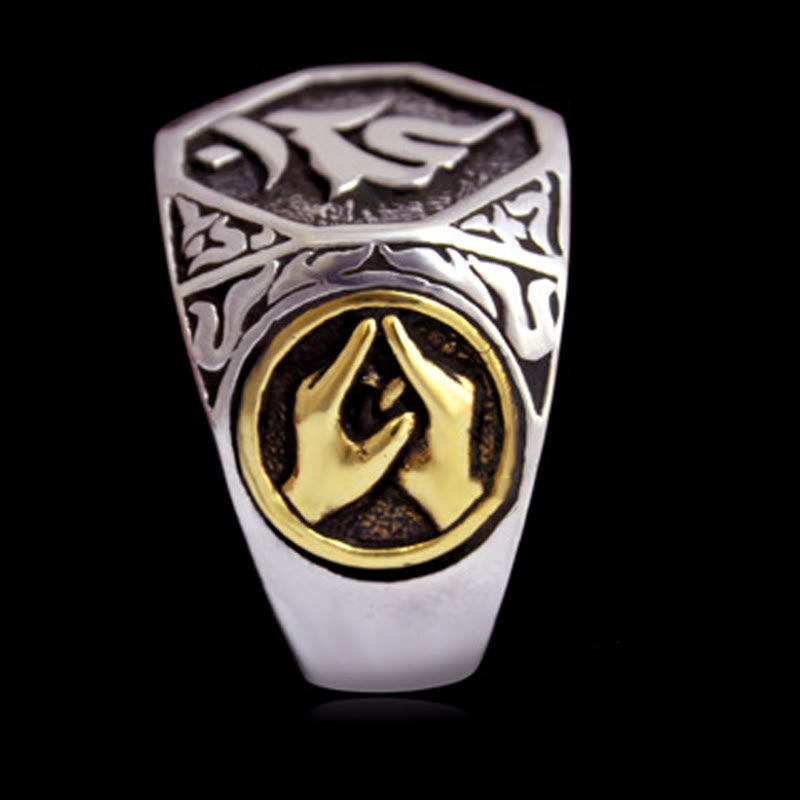 Buddha Stones Verstelbare Ring van 925 sterling zilver met gegraveerd Sanskriet-motief ter bescherming. - image 10