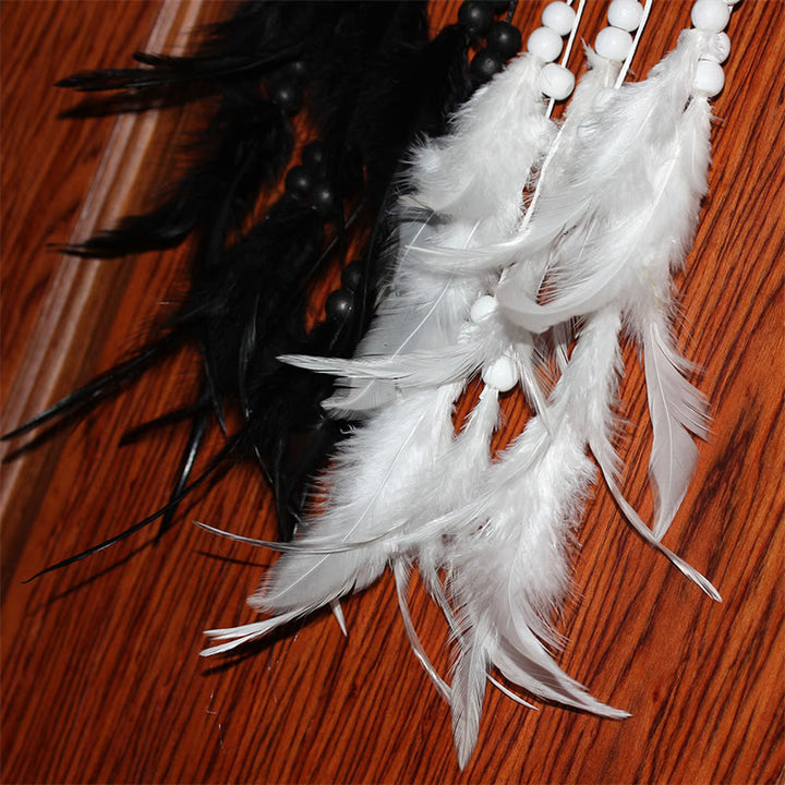 Yin Yang dromenvanger rond net met veren, balansdecoratie - image 12