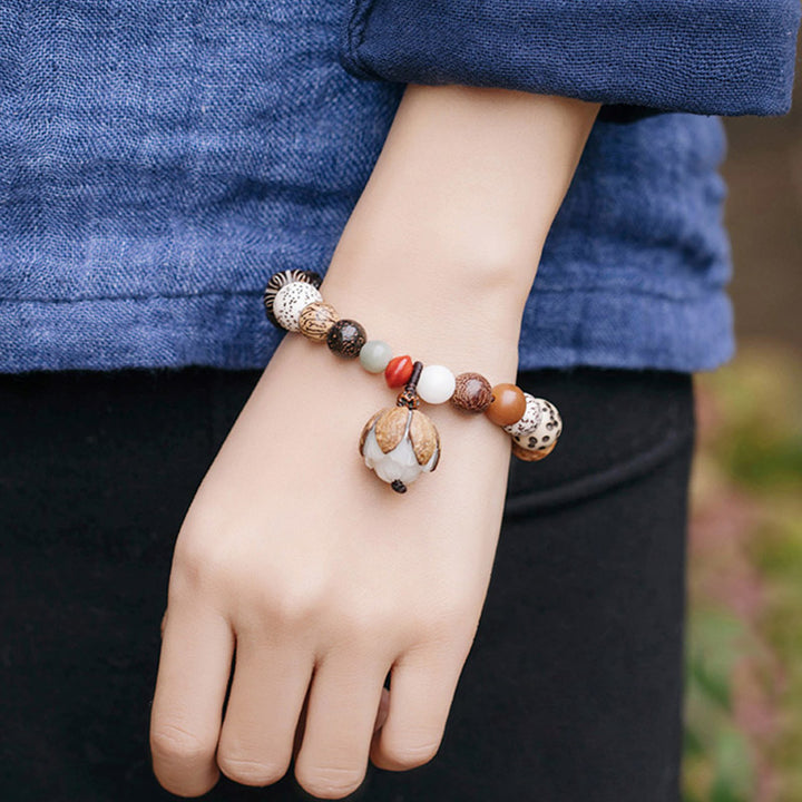 Buddha Stones Bodhizaad Lotus Wijsheid Vrede Pols Mala Armband - image 3