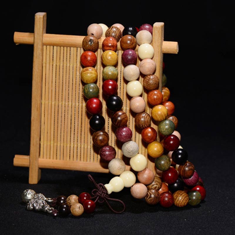 Buddha Stones Mala Armband van wengéhout met 108 kralen voor zegening en meditatie. - image 1