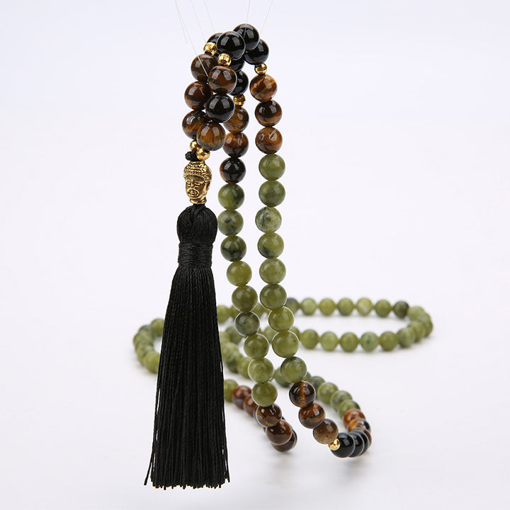 Buddha Stones Tibetaanse groene jaspis beschermingsmala - Armband - image 2