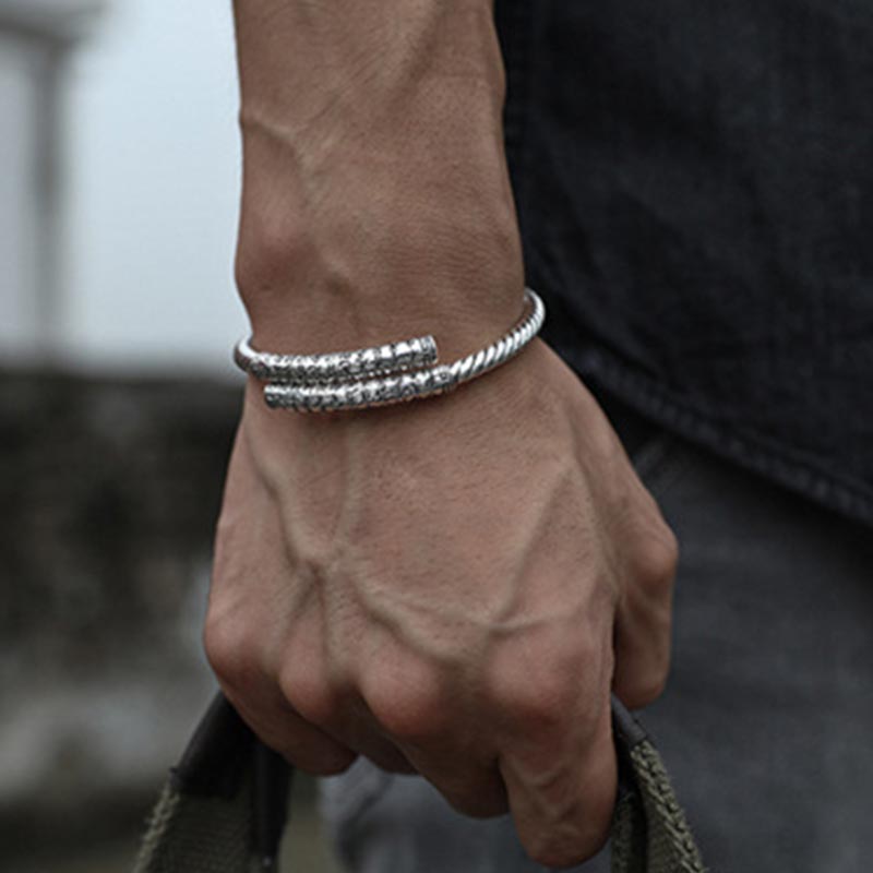 Buddha Stones Tibetaanse Hartsoetra Armband van wit koper met bedeltje - image 2