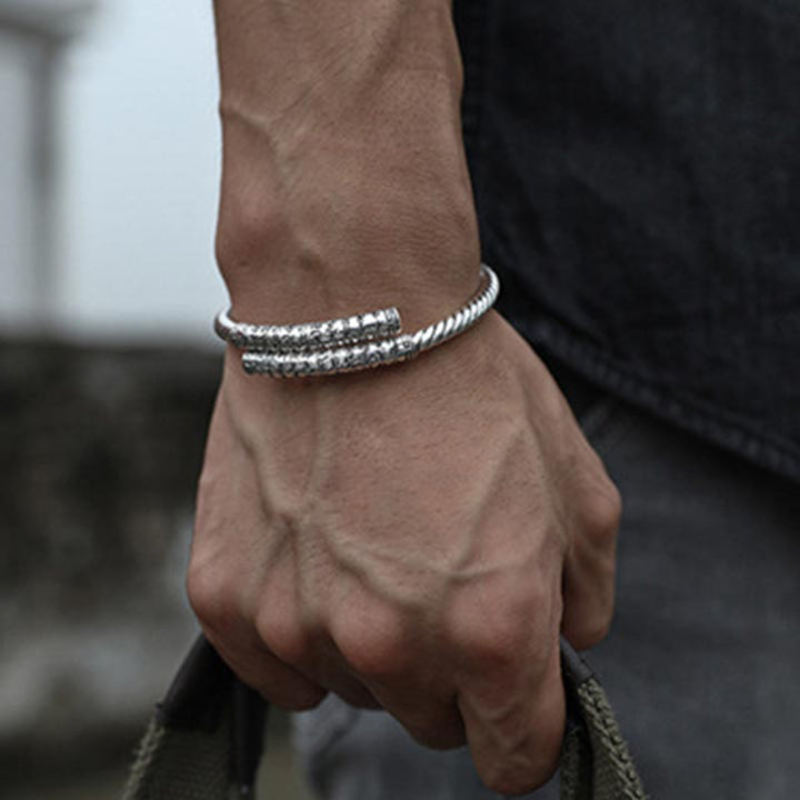 Buddha Stones Tibetaanse Hartsoetra Armband van wit koper met bedeltje - image 2