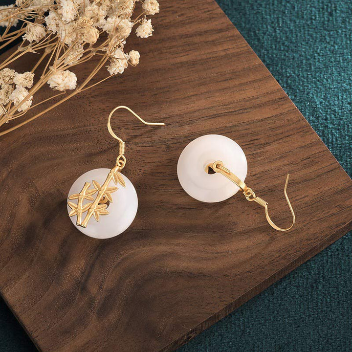 Buddha Stones Feng Shui witte jade Oorbellen - image 4